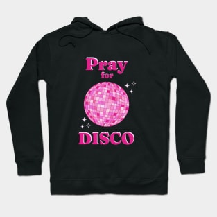 Pray for Disco. Pink Disco Ball illustration Hoodie